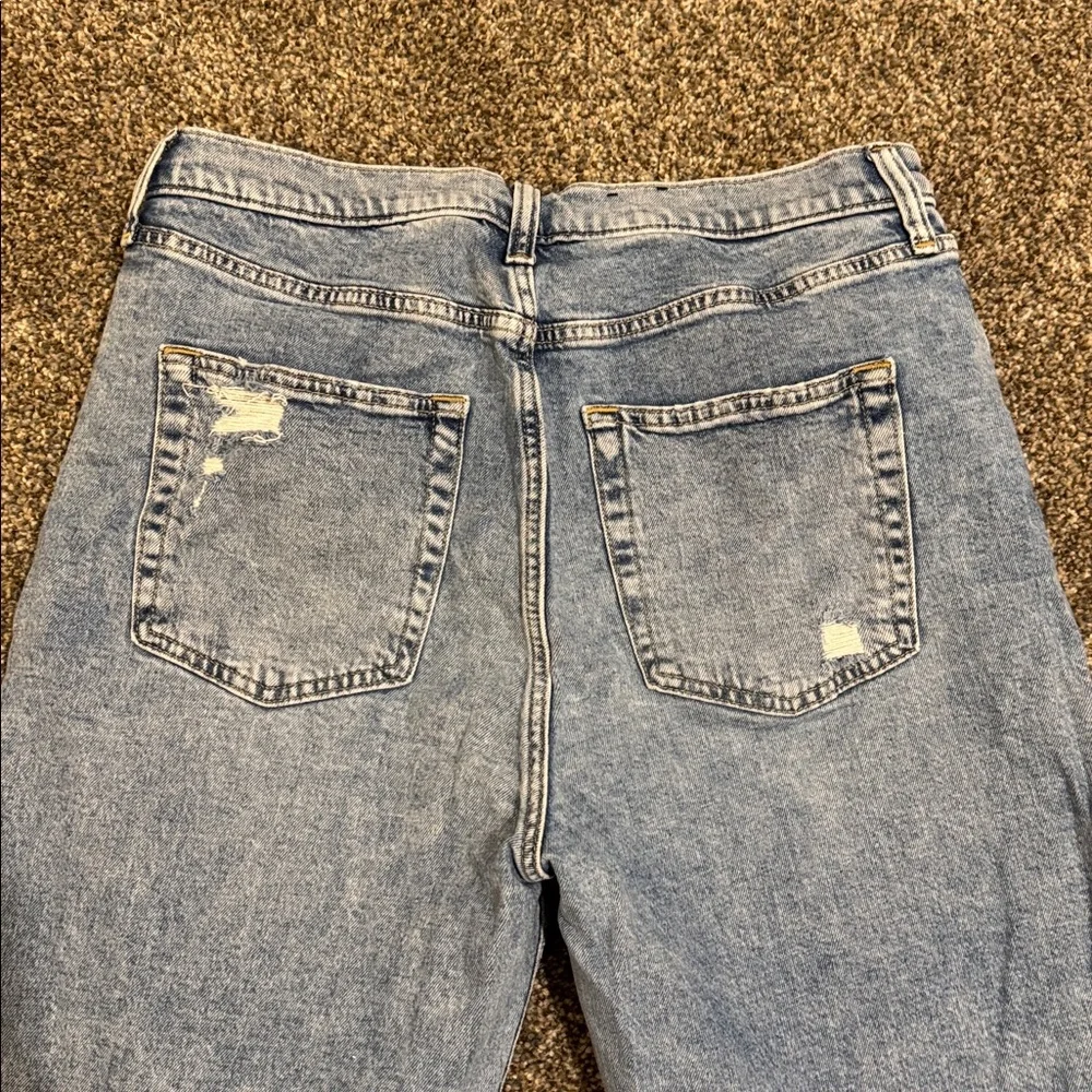 GAP Women's 90s Loose High Rise Straight Leg Jeans Light Blue size 30/10 Ripped - Picture 9 of 11